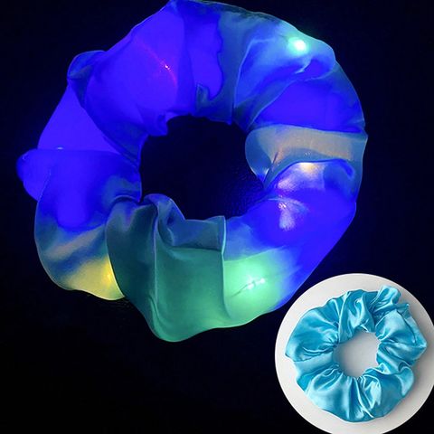 Women's Rock Shiny Solid Color Polyester Pleated Hair Tie