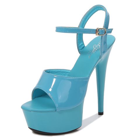 Women's Sexy Solid Color Round Toe High Heel Sandals