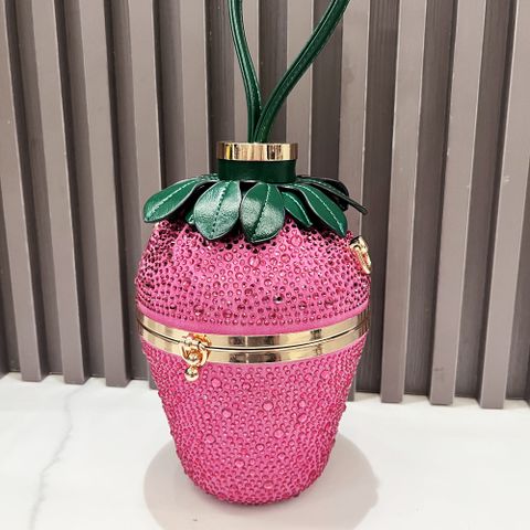 Women's Small Pu Leather Strawberry Sexy Buckle Handbag