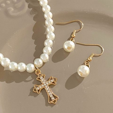 Einfacher Stil Klassischer Stil Runden Künstliche Perle Zinklegierung Perlen Frau Schmuck-Set