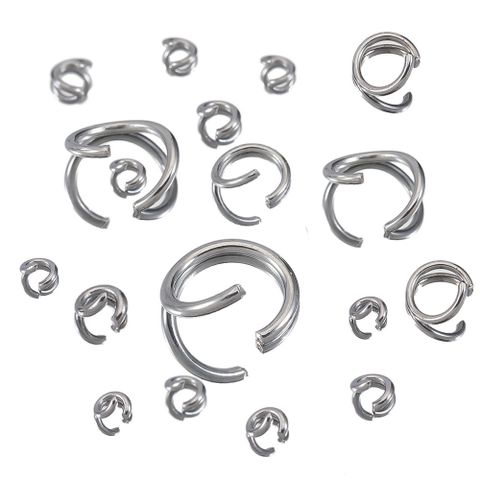 100 PCS/Package Diameter 3mm Diameter 4mm Diameter 5mm Stainless Steel Solid Color Polished Broken Ring