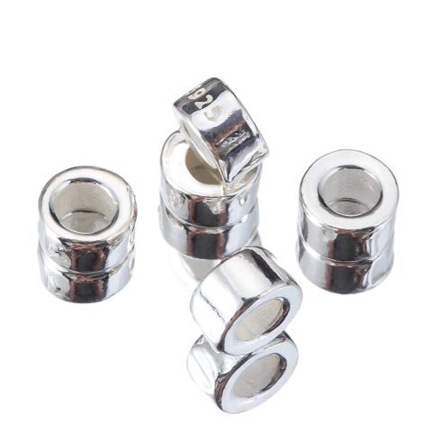 5 PCS/Package 3.5mm Diameter Hole 2~2.9mm Sterling Silver Solid Color Polished Spacer Bars