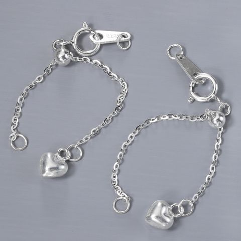 1 Piece 60mm Sterling Silver Heart Shape Polished Chain