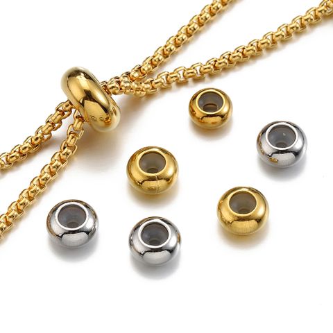 10 PCS/Package Diameter 6 Mm Diameter 7 Mm Diameter 8mm Hole 3~3.9mm 304 Stainless Steel Solid Color Polished Beads