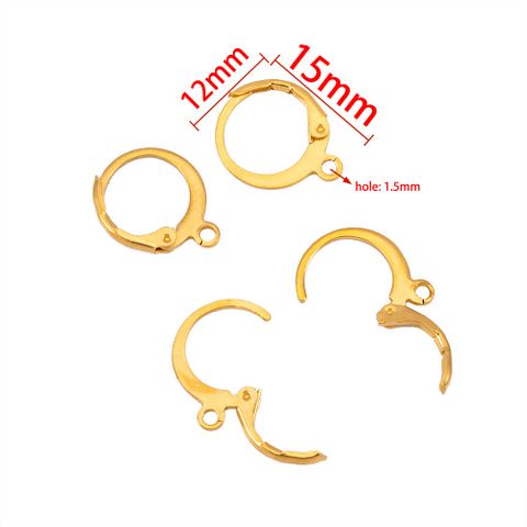 50 PCS/Package 19*11mm 19*15mm 22*11MM Stainless Steel Solid Color Polished Hook Earring Findings