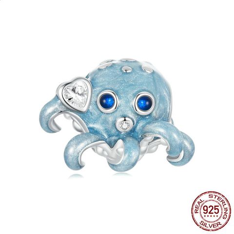 Silver Ziyun Original Ocean Style Octopus Diy Bracelet String Beads Accessories Cute Playful S925 Sterling Silver Beads Scattered Beads
