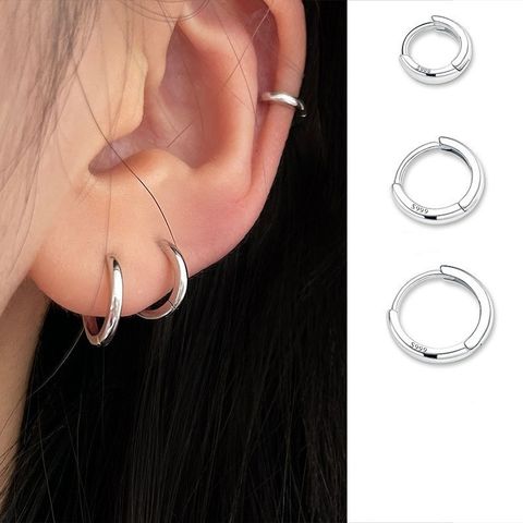 1 Piece Modern Style Casual Solid Color Plating Sterling Silver Silver Plated Earrings