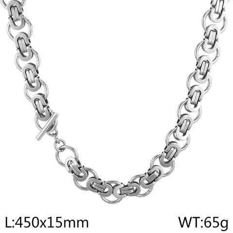 Stainless Steel 18K Gold Plated Hip-Hop Color Block Bracelets Necklace