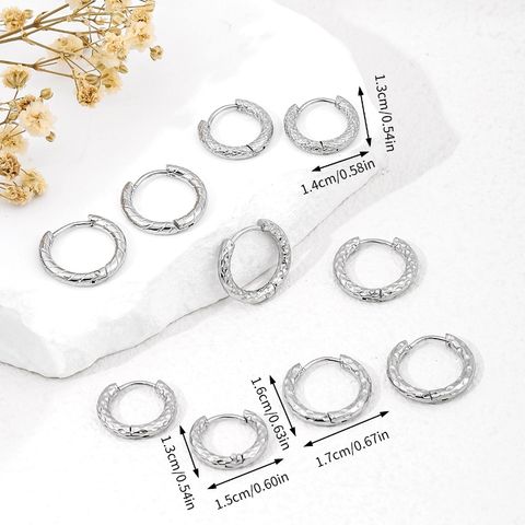 1 Pair Beach Modern Style Round Hollow Out 304 Stainless Steel Earrings