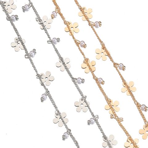 1 Piece Copper Flower Polished Chain