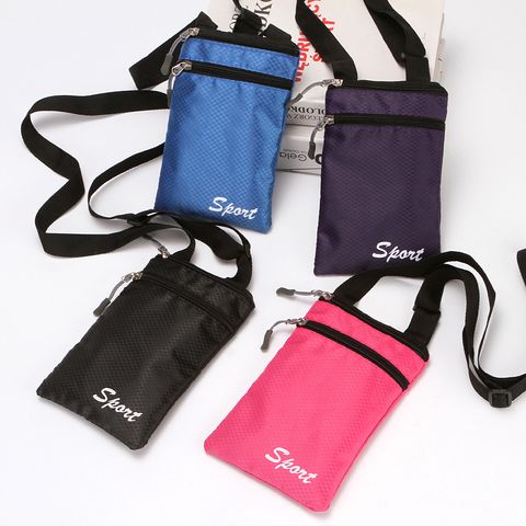Women's Oxford Cloth Solid Color Basic Zipper Phone Wallets