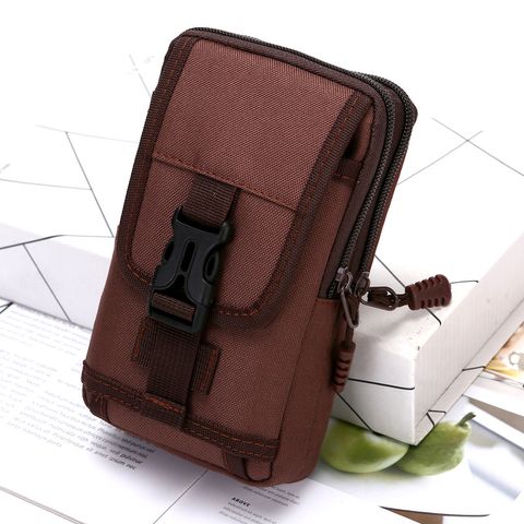 Men's Solid Color Oxford Cloth Lock Clasp Phone Wallets