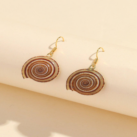 1 Pair Vacation Shell Plating Inlay Shell Copper Artificial Pearls Shell 18K Gold Plated Drop Earrings