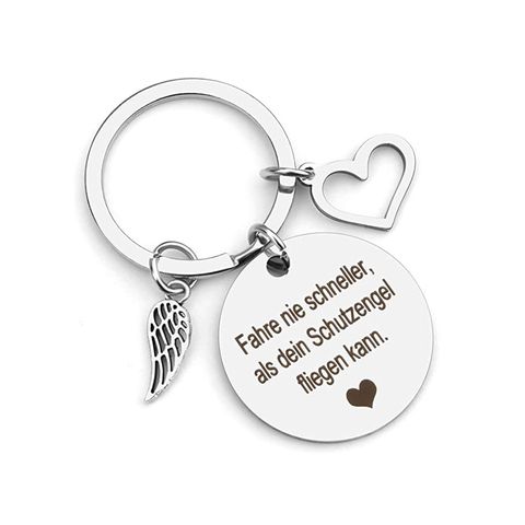 Simple Style Letter Wings Heart Shape 201 Stainless Steel Unisex Keychain Bag Pendant