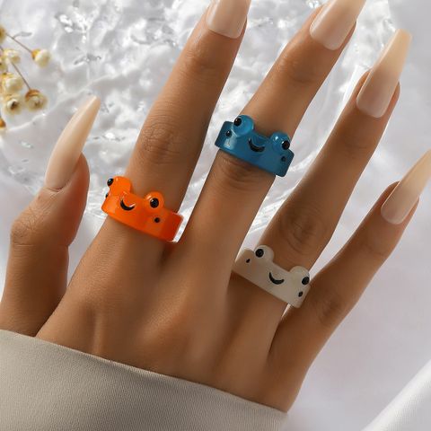 Wholesale Jewelry Simple Style Color Block Arylic Rings