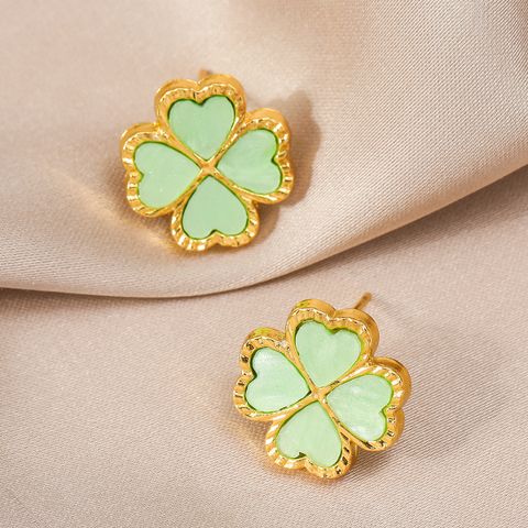1 Pair Simple Style Classic Style Heart Shape Plating Metal Gold Plated Ear Studs