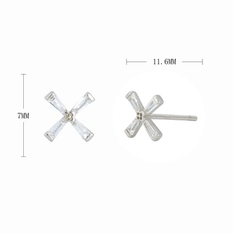 1 Pair Simple Style Flower Inlay Sterling Silver Zircon Ear Studs
