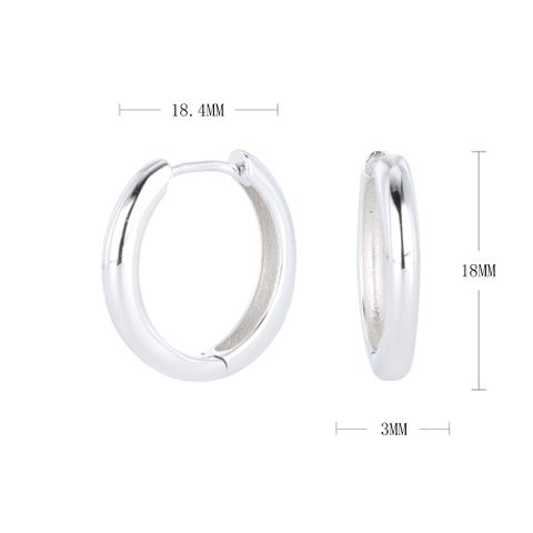 1 Pair Simple Style Commute Round Plating Sterling Silver White Gold Plated Gold Plated Earrings