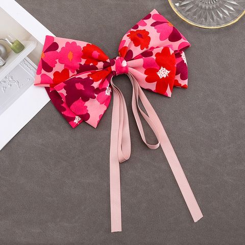 IG Style Sweet Flower Bow Knot Cloth Handmade Hair Clip 1 Piece