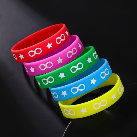 Simple Style Classic Style Number Star Silica Gel Wholesale Wristband
