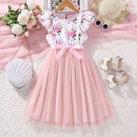 Cute Flower Polyester Girls Dresses