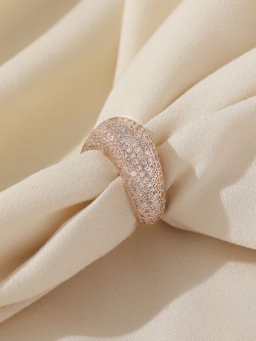 Wholesale Luxurious Shiny Geometric Copper Inlay Rhinestones Rings