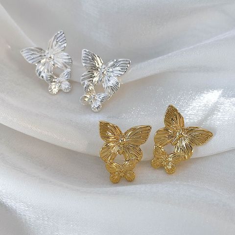 1 Pair Elegant Glam Butterfly Alloy Ear Studs
