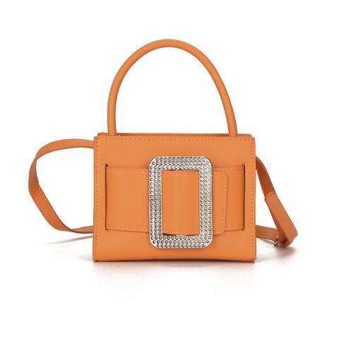 Women's Medium Pu Leather Solid Color Classic Style Zipper Handbag