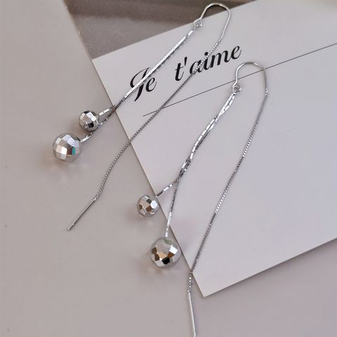 IG Style Casual Simple Style Ball Sterling Silver Chain Drop Earrings 1 Pair