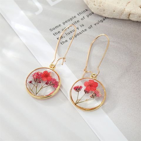 1 Pair IG Style Bohemian Modern Style Flower Zinc Alloy Drop Earrings