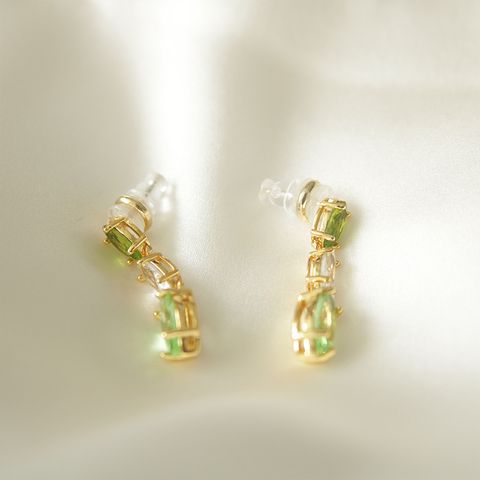1 Pair Elegant Simple Style Tassel Copper Zircon Drop Earrings