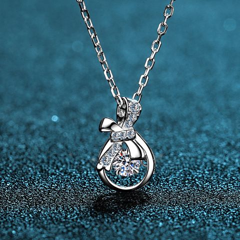 Elegant Simple Style Purse Sterling Silver Plating Moissanite Pendant Necklace 1 Piece