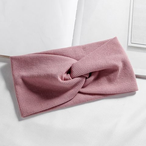 Simple Style Solid Color Knot Thread Knitted Cotton Hair Band 1 Piece