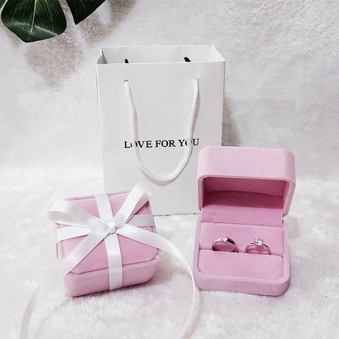 Elegant Simple Style Letter Solid Color Flannel Jewelry Boxes