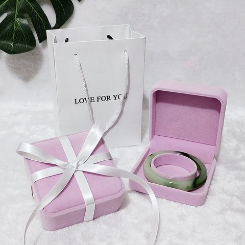 Elegant Simple Style Letter Solid Color Flannel Jewelry Boxes