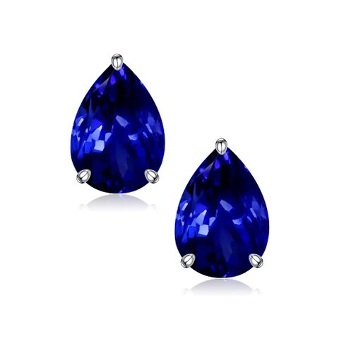 1 Pair Fairy Style Elegant Solid Color Inlay Sterling Silver Zircon Ear Studs