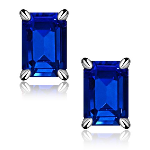 1 Pair Elegant Shiny Solid Color Plating Inlay Sterling Silver Zircon Silver Plated Ear Studs