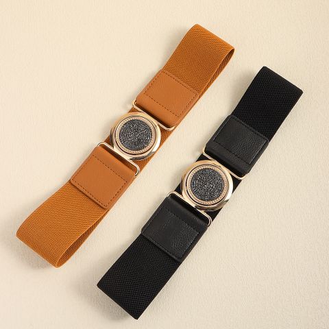 Basic Simple Style Classic Style Geometric Pu Leather Cloth Women's Leather Belts