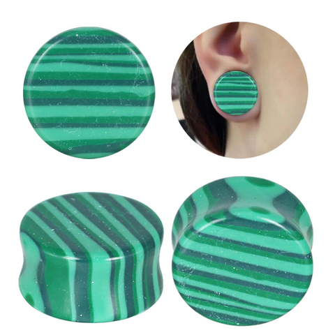 1 Piece Ear Cartilage Rings & Studs Exaggerated Punk Simple Style Geometric Malachite Ear Cartilage Rings & Studs