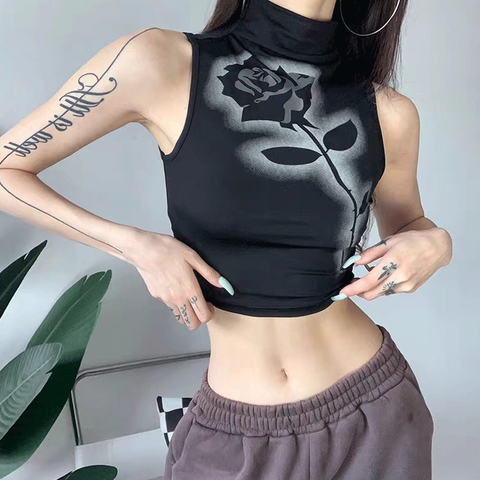 Women's Vest Tank Tops Printing Casual Streetwear Rose