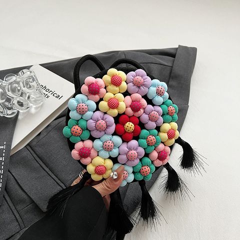 Women's Small Cotton Flower Cute Tassel Magnetic Buckle Handbag