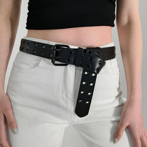 Casual Estilo Simple Estilo Clásico Color Sólido Cuero Sintético Hebilla Del Cinturón Mujeres Cinturones De Cuero
