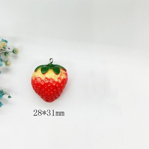 10 PCS/Package 20 * 25mm 28 * 31mm Hole 3~3.9mm Resin Strawberry Pendant