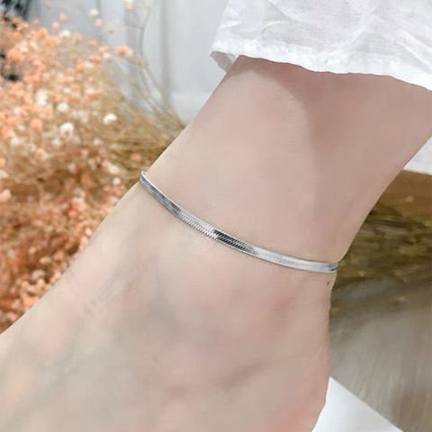 Casual Streetwear Solid Color Stainless Steel Women's Anklet