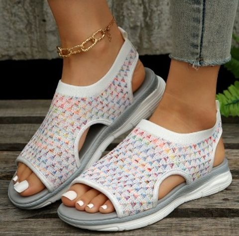 Women's Casual Multicolor Open Toe Ankle Strap Sandals