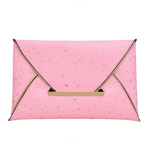 Women's Pu Leather Solid Color Basic Flip Cover Envelope Bag Clutch Bag