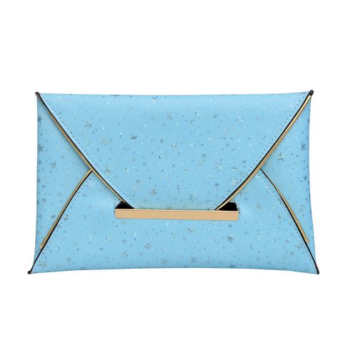 Women's Pu Leather Solid Color Basic Flip Cover Envelope Bag Clutch Bag
