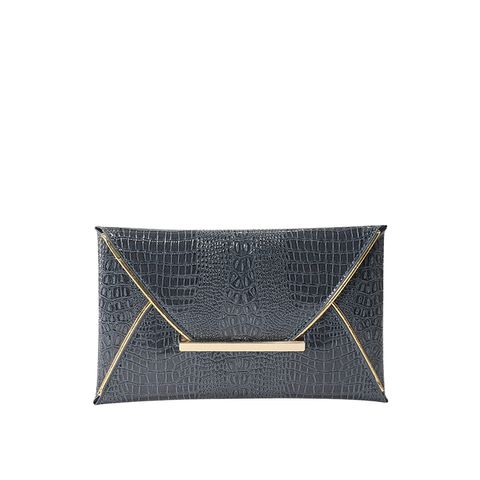 Women's Pu Leather Solid Color Crocodile Vintage Style Square Flip Cover Envelope Bag Clutch Bag
