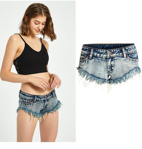 Femmes Vacances Du Quotidien Vêtement De Rue Dégradé De Couleur Shorts Lavé Pantalon Chaud