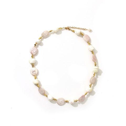 Simple Style Classic Style U Shape Resin Freshwater Pearl Copper Beaded Women's Bracelets Necklace